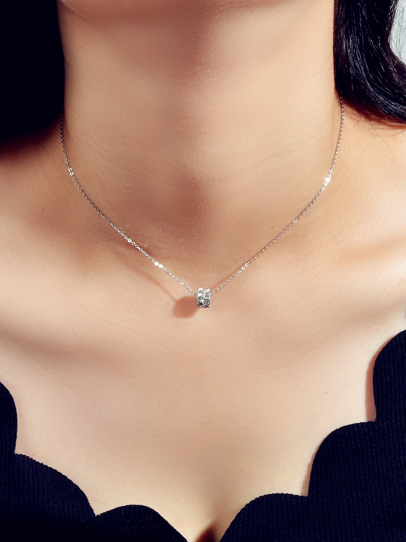 Lunara Luxe – Dual-Tone Cylinder Pendant Necklace-5