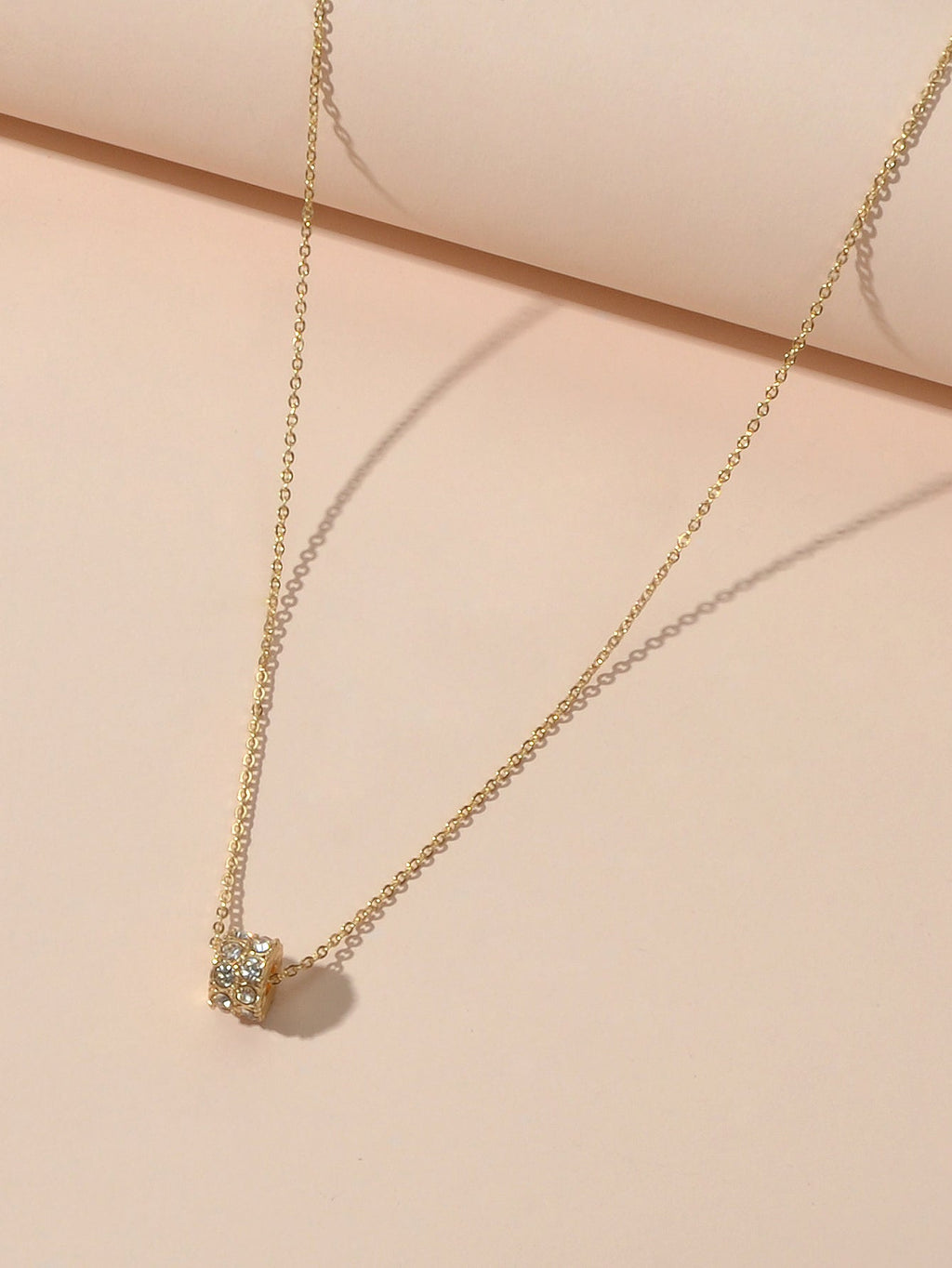 Lunara Luxe – Dual-Tone Cylinder Pendant Necklace-1