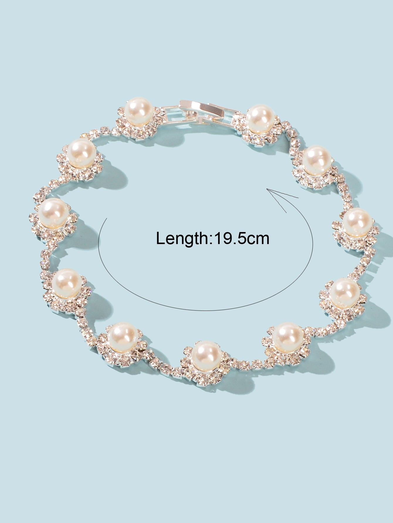 Elastic Wedding Accessory Bridesmaid Faux Pearl Rhinestone Party Beaded Bracelet