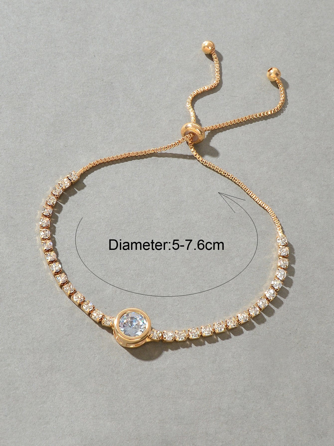Luxurious Rhinestone Decor Sliding Chain Adjustable Women Wedding Party Bracelet