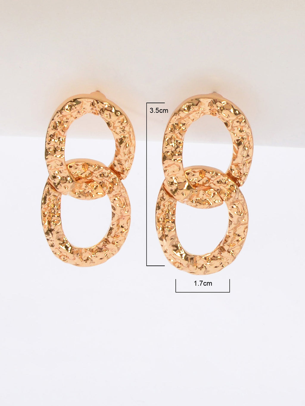Delicate Hypoallergenic Ear Jewelry Gold Plated Link Chain Pierced Stud Earrings