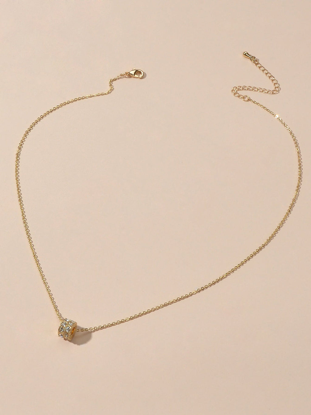 Lunara Luxe – Dual-Tone Cylinder Pendant Necklace-2