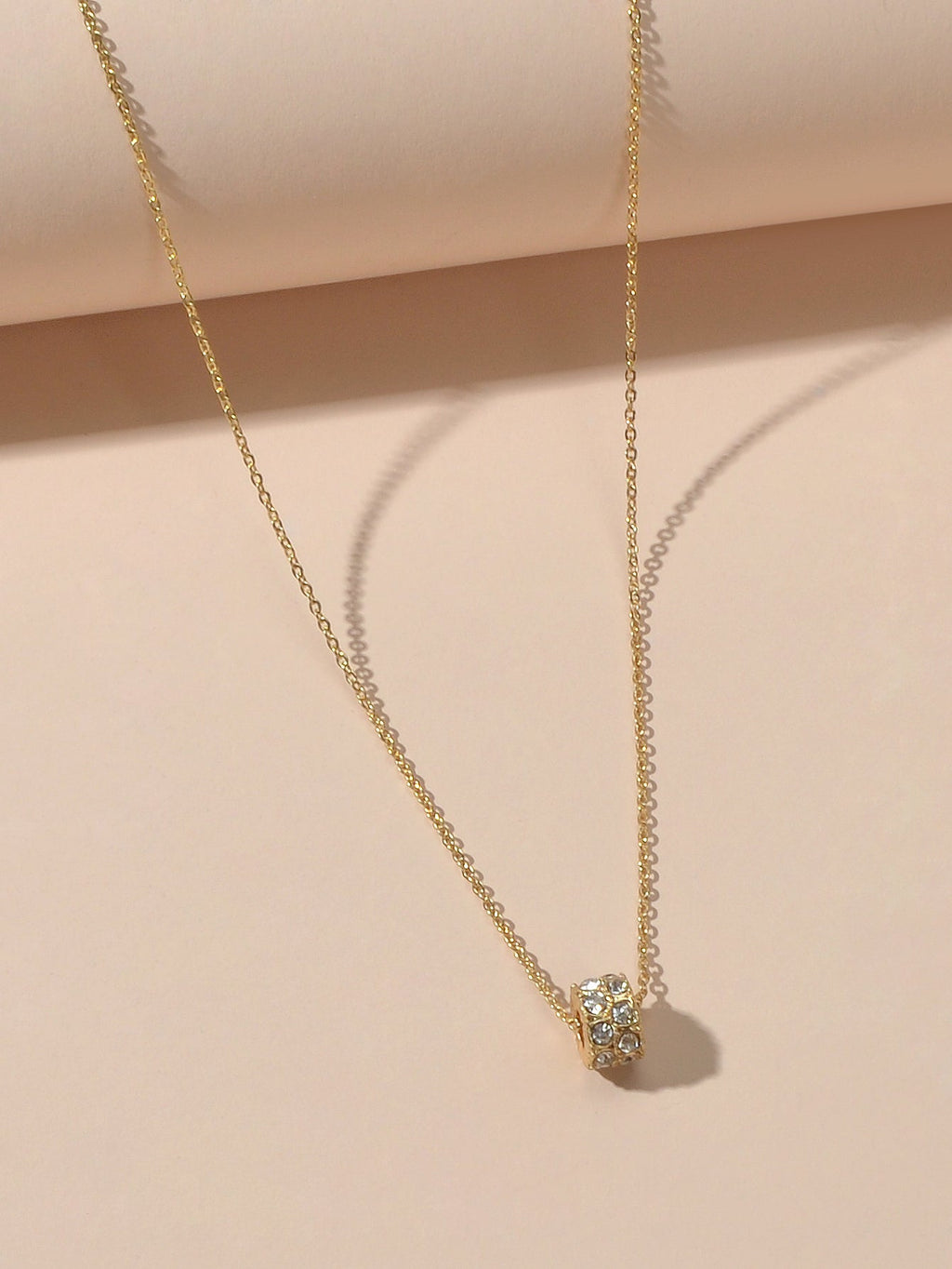 Lunara Luxe – Dual-Tone Cylinder Pendant Necklace-3