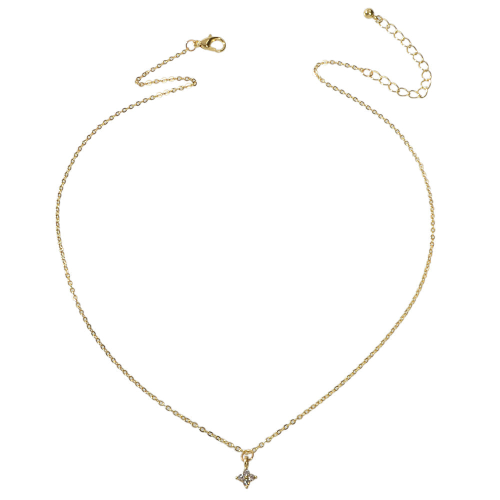 Textured Jewellery Gold Chain Rhinestone Pendant Clavicle Collar Trendy Necklace-3